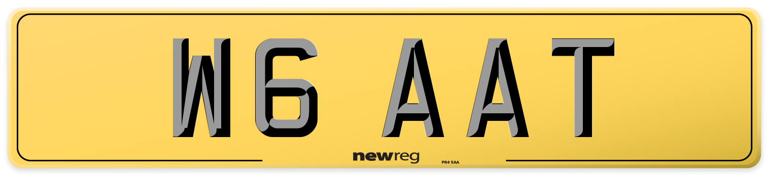 W6 AAT Rear Number Plate