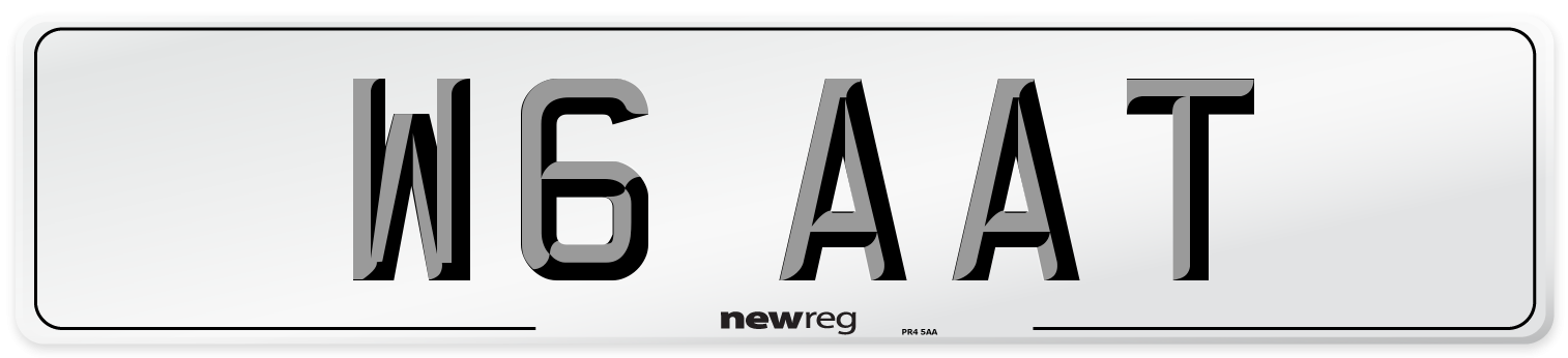 W6 AAT Front Number Plate