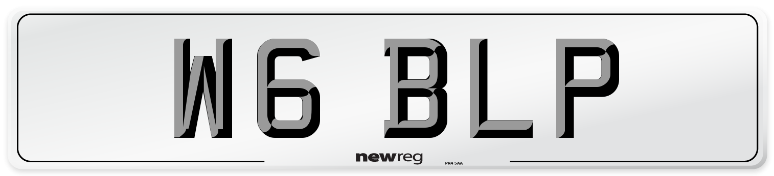 W6 BLP Front Number Plate