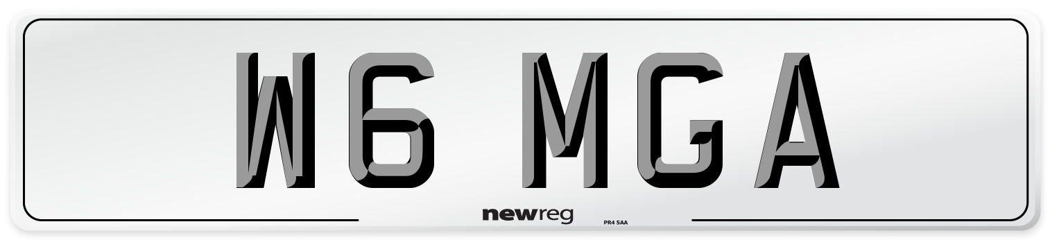 W6 MGA Front Number Plate