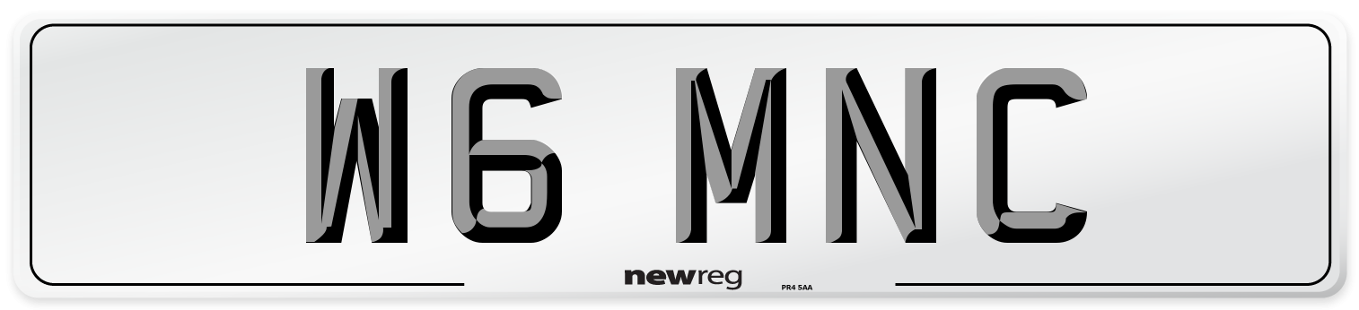 W6 MNC Front Number Plate