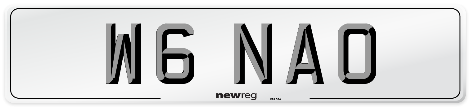 W6 NAO Front Number Plate