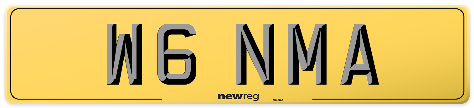 W6 NMA Rear Number Plate