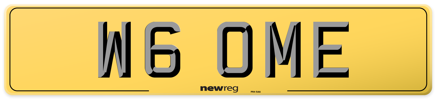 W6 OME Rear Number Plate