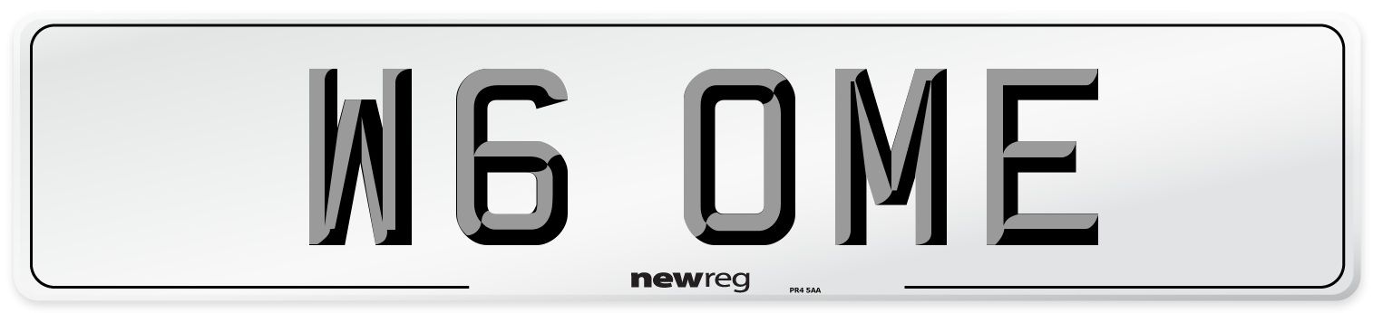 W6 OME Front Number Plate