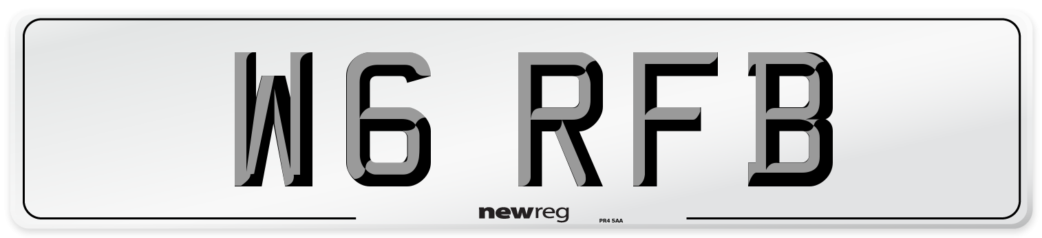 W6 RFB Front Number Plate