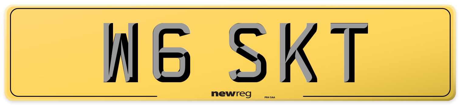 W6 SKT Rear Number Plate