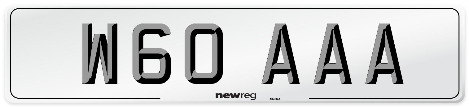 W60 AAA Front Number Plate