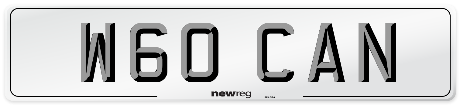 W60 CAN Front Number Plate