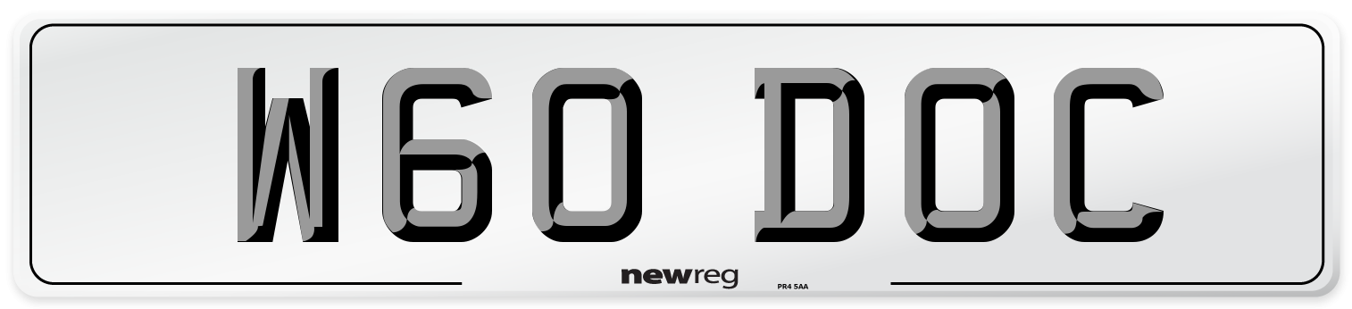 W60 DOC Front Number Plate