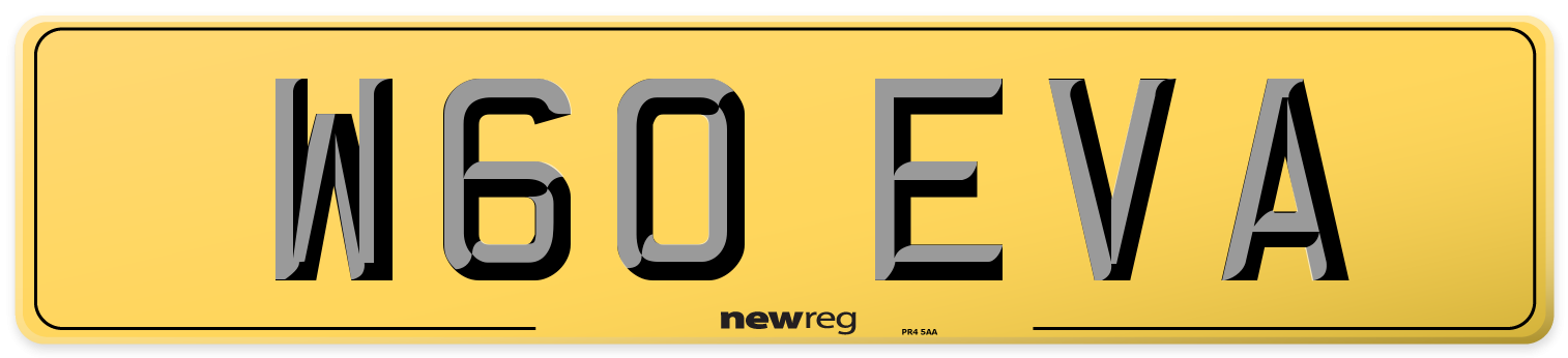 W60 EVA Rear Number Plate