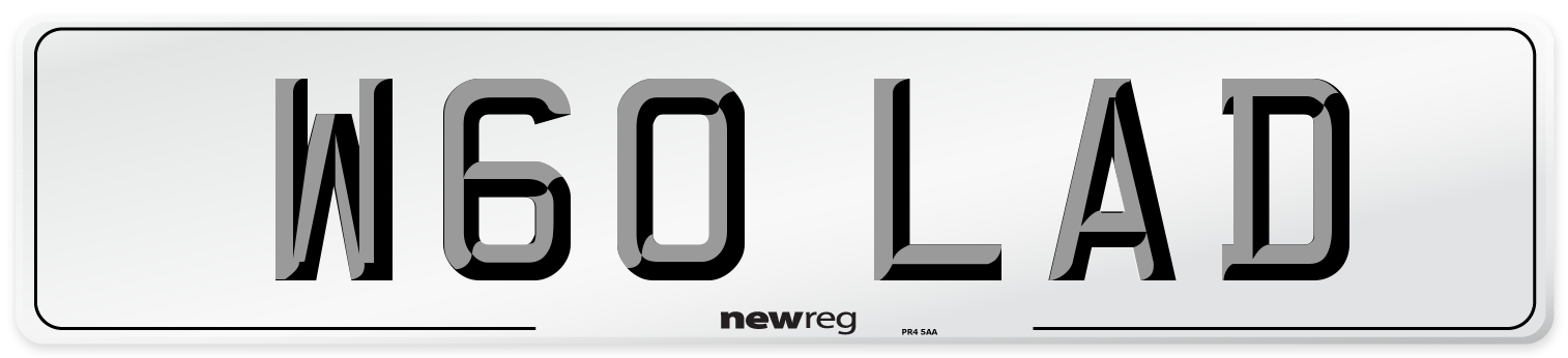 W60 LAD Front Number Plate
