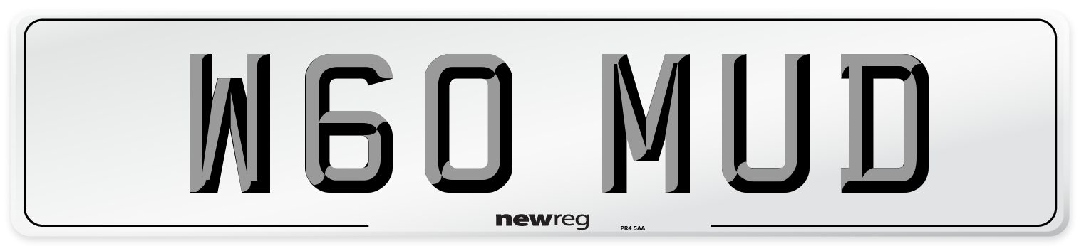 W60 MUD Front Number Plate
