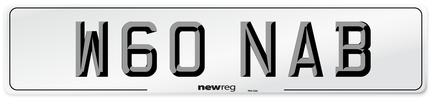 W60 NAB Front Number Plate