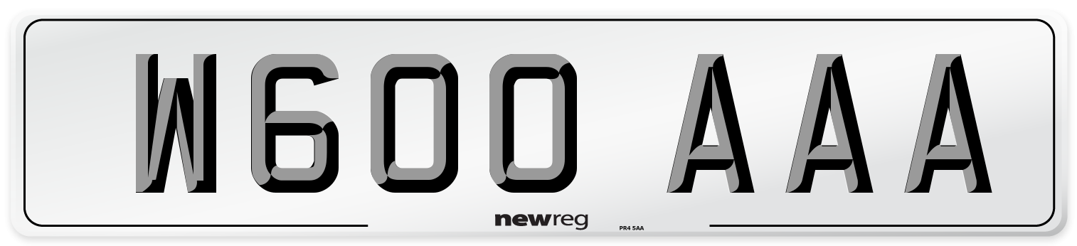 W600 AAA Front Number Plate