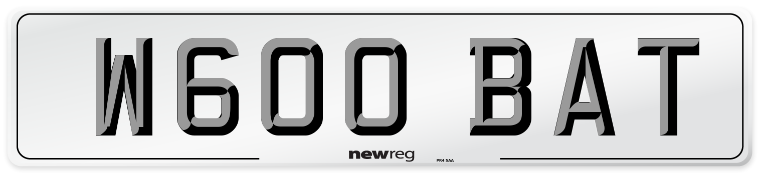 W600 BAT Front Number Plate