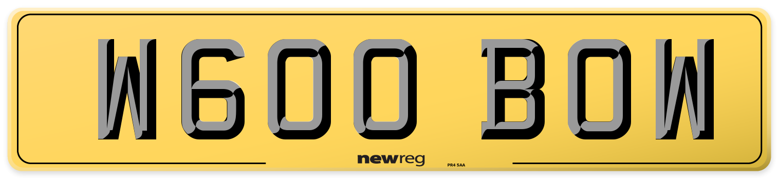 W600 BOW Rear Number Plate