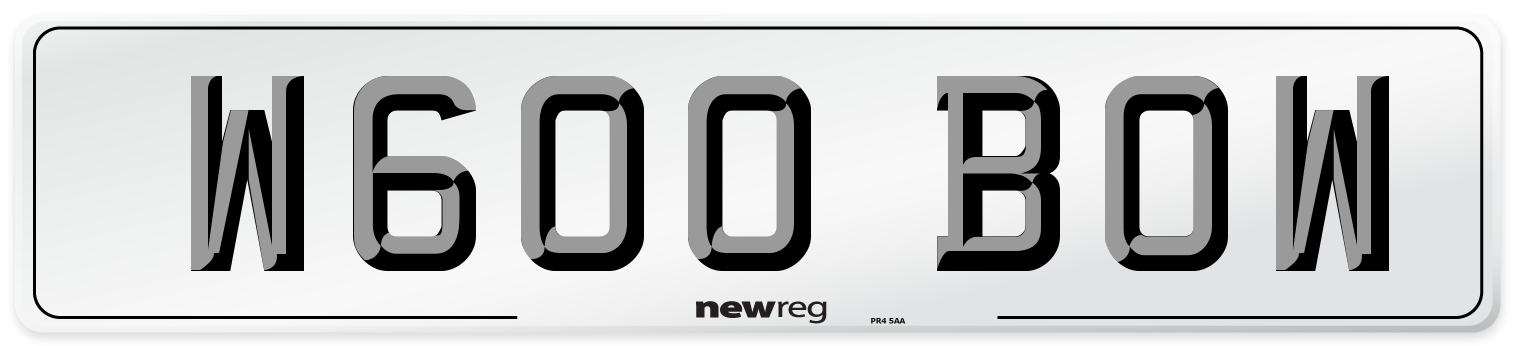 W600 BOW Front Number Plate