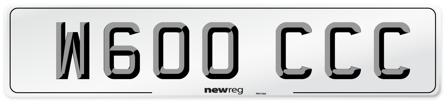 W600 CCC Front Number Plate