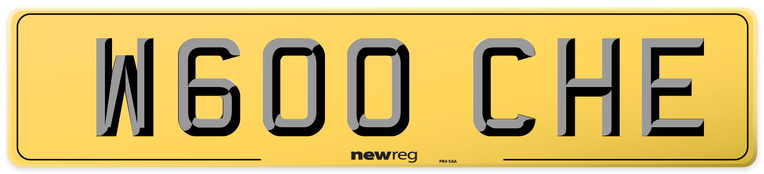 W600 CHE Rear Number Plate