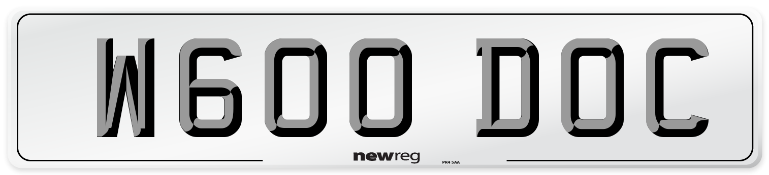 W600 DOC Front Number Plate