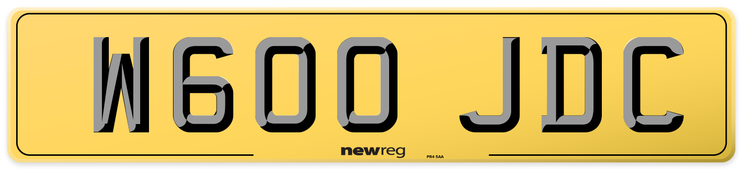 W600 JDC Rear Number Plate
