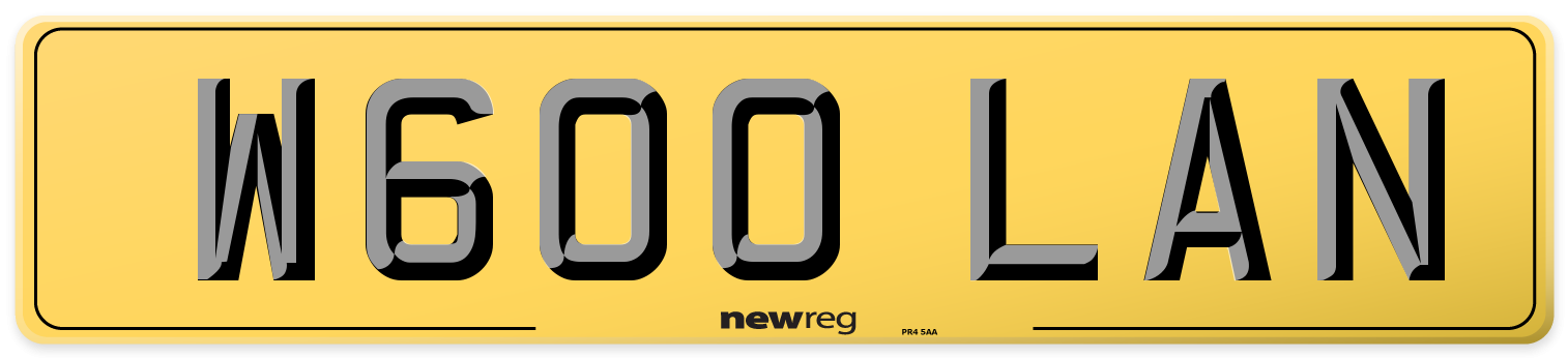 W600 LAN Rear Number Plate