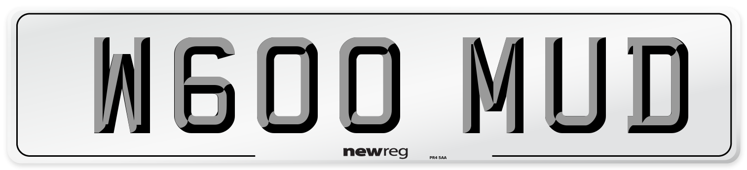 W600 MUD Front Number Plate