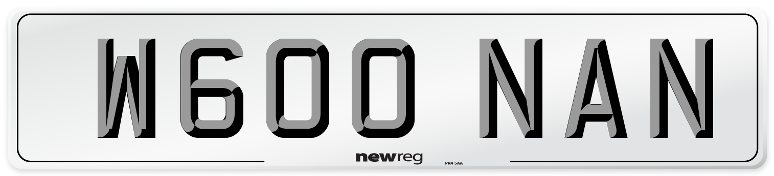 W600 NAN Front Number Plate