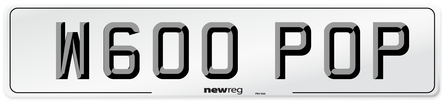 W600 POP Front Number Plate