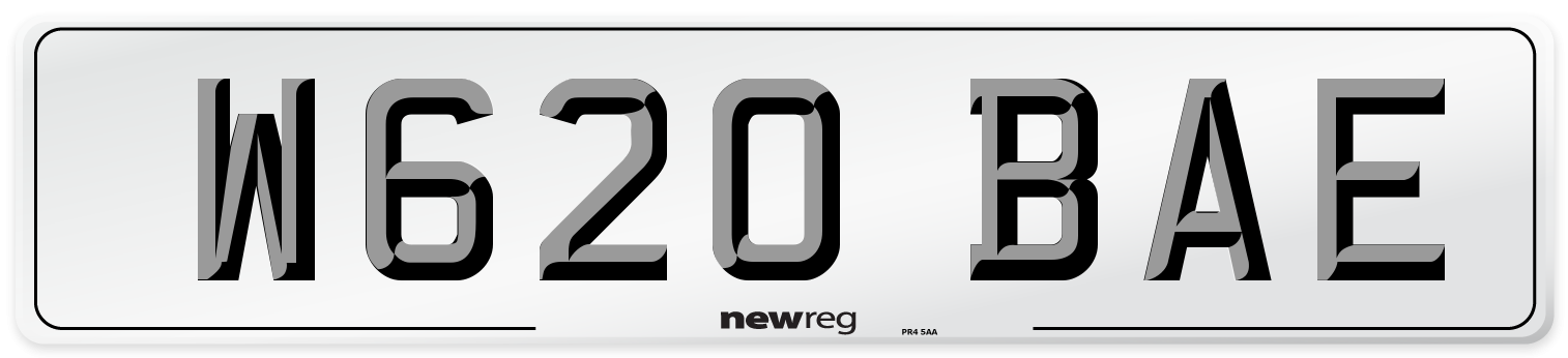 W620 BAE Front Number Plate