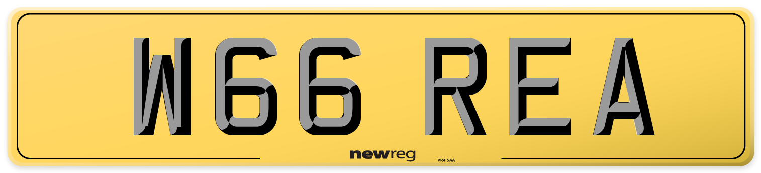W66 REA Rear Number Plate