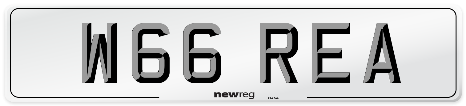 W66 REA Front Number Plate