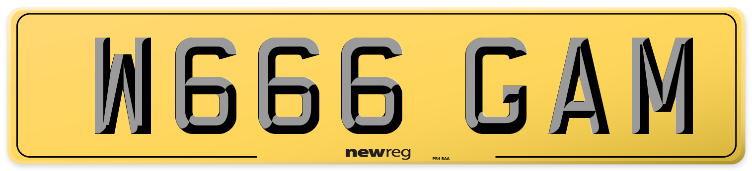 W666 GAM Rear Number Plate