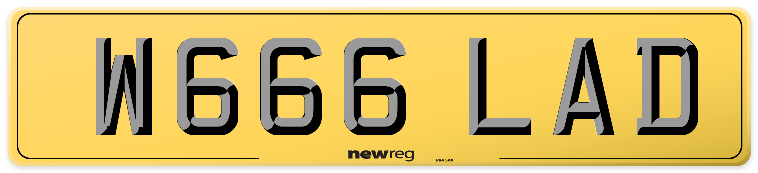 W666 LAD Rear Number Plate