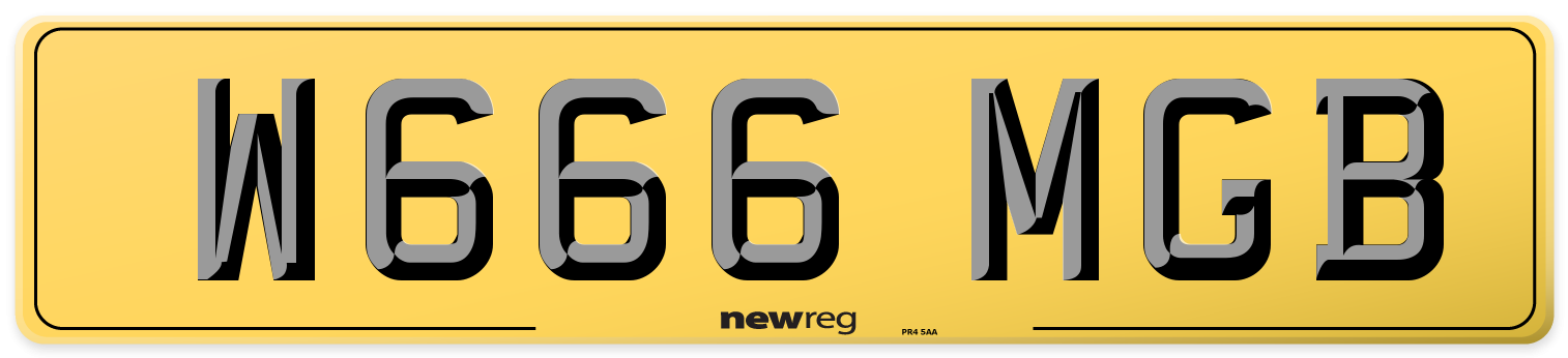 W666 MGB Rear Number Plate