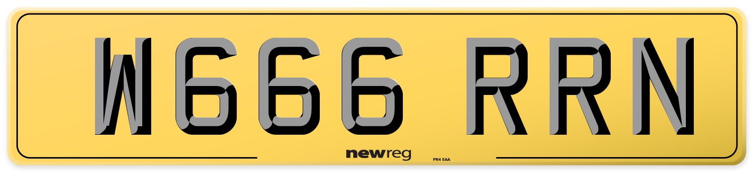 W666 RRN Rear Number Plate