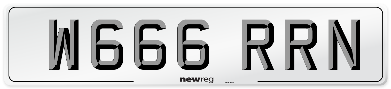 W666 RRN Front Number Plate