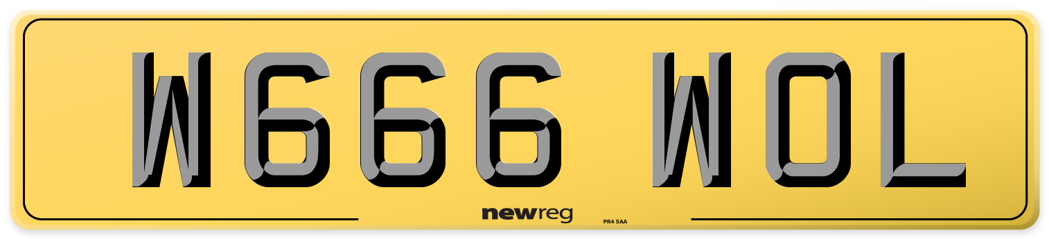 W666 WOL Rear Number Plate