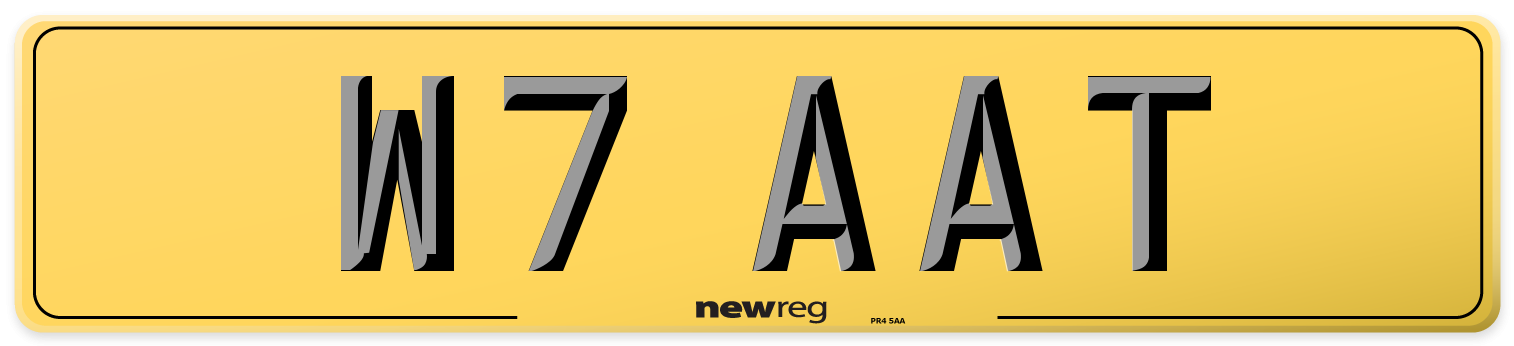 W7 AAT Rear Number Plate