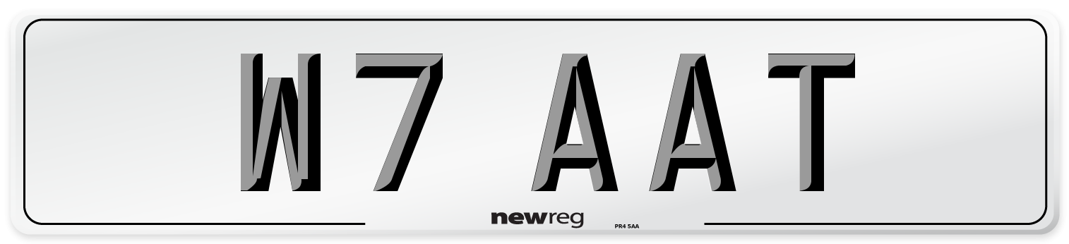 W7 AAT Front Number Plate