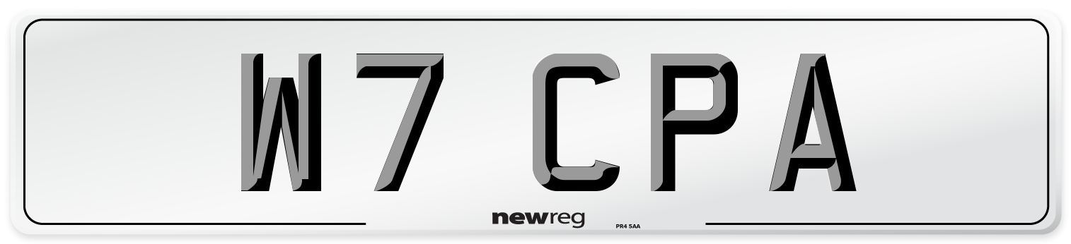 W7 CPA Front Number Plate