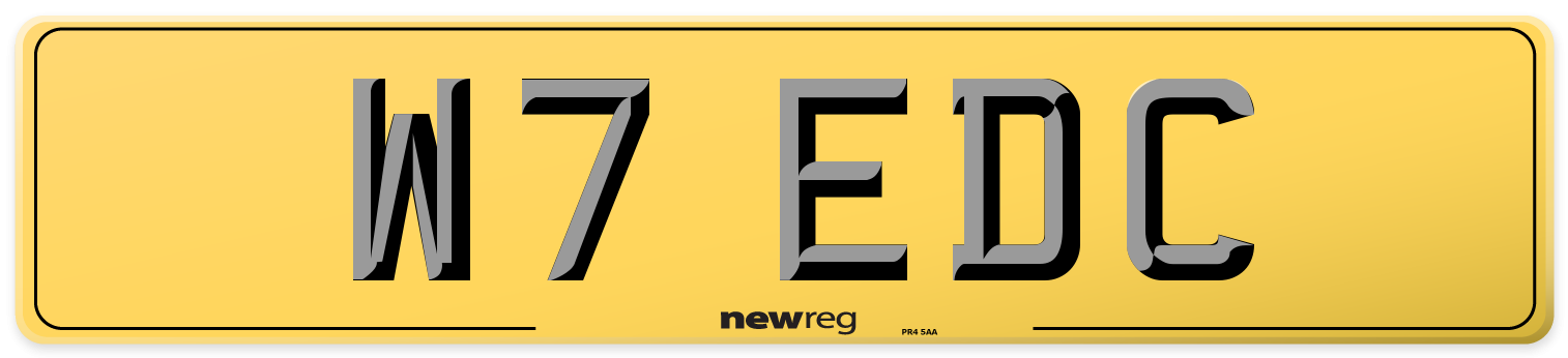 W7 EDC Rear Number Plate