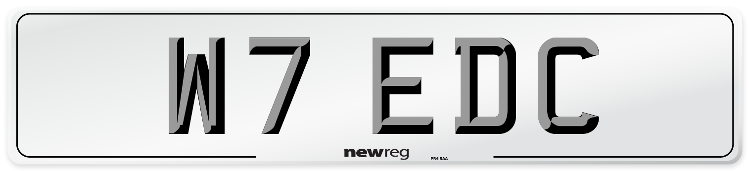 W7 EDC Front Number Plate