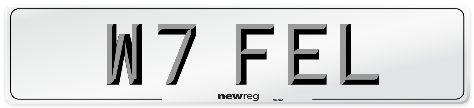 W7 FEL Front Number Plate