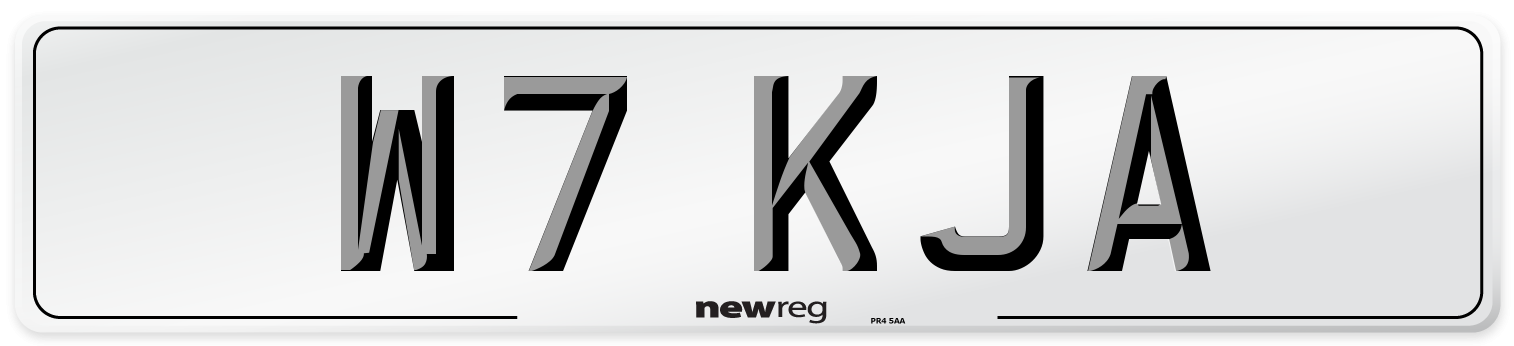W7 KJA Front Number Plate