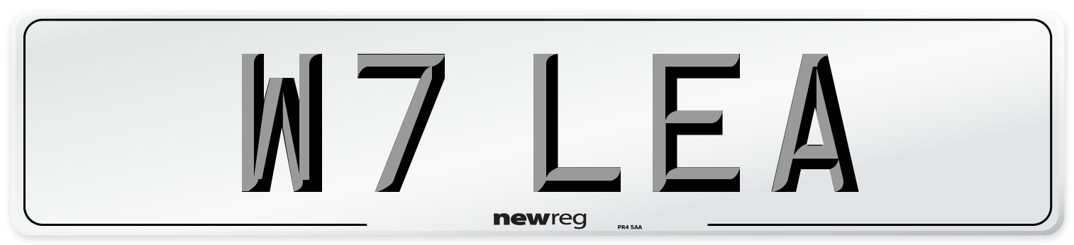 W7 LEA Front Number Plate