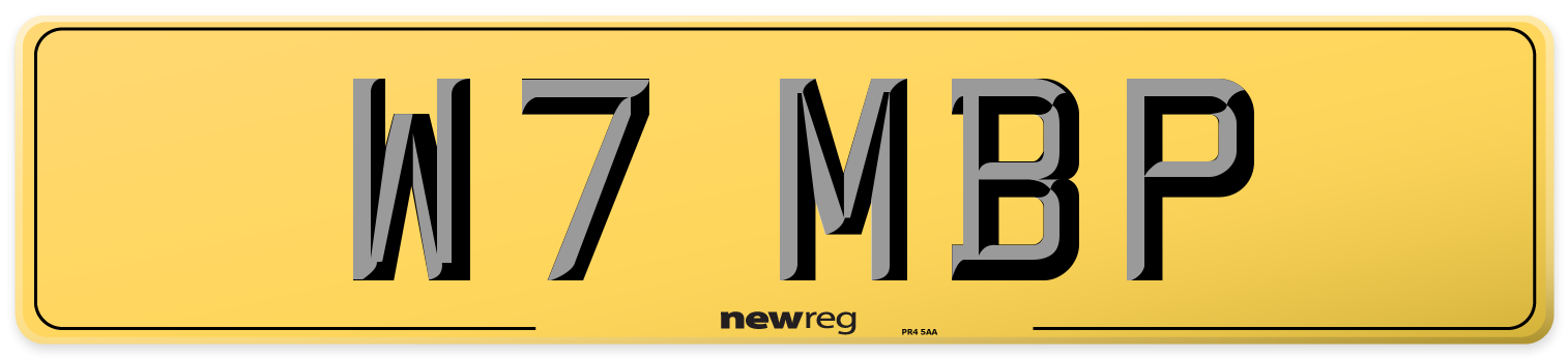 W7 MBP Rear Number Plate