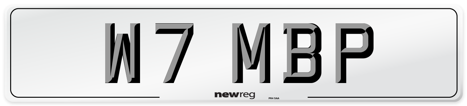 W7 MBP Front Number Plate