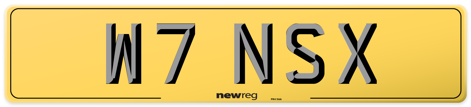 W7 NSX Rear Number Plate